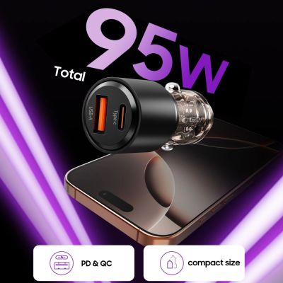 4. Tech-Protect CC03 95W 2-Port USB-A / USB-C Car Charger - Black