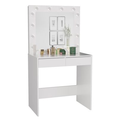 MARINA DRESSING TABLE CONSOLE MIRROR WHITE SET