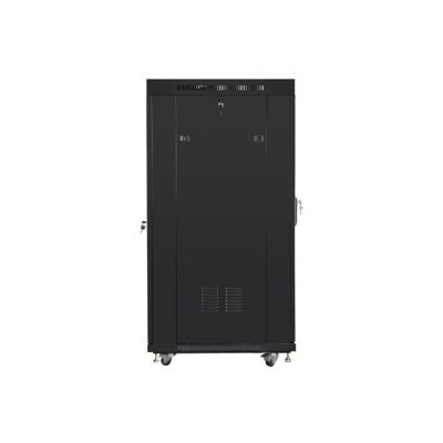 4. LANBERG FLOOR RACK CABINET 19" 27U 600X800 PERFORATED DOOR LCD BLACK FF01-6827-23BL (FLAT PACK)