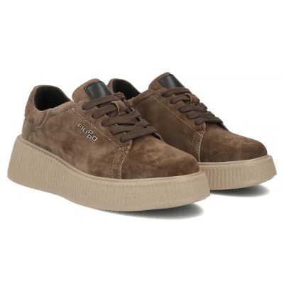 12. Women's brown leather sneakers on the platform Filippo DP7982
