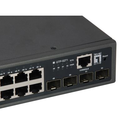 3. LevelOne GTP-5271 Managed Network Switch L3 Gigabit Ethernet (10/100/1000) PoE Support Gray
