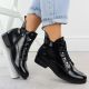 5. Women's patent leather black ankle boots S.Barski HY52-527