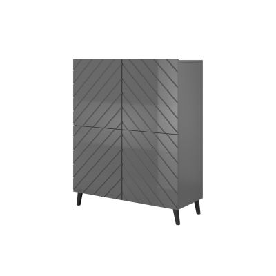 ABETO shelf 100.5x40xH121.5 graphite/glossy graphite