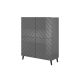 ABETO shelf 100.5x40xH121.5 graphite/glossy graphite
