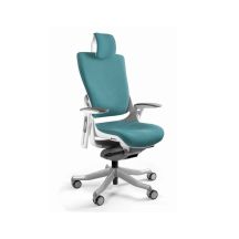 Wau 2 BL413 office chair tealblue/white fabric