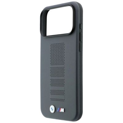 6. BMW M Blue Perfo Metal Logo MagSafe Case for iPhone 18 Pro Max / 17 Pro Max - Gray