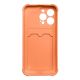 2. Card Armor Case Pouch Cover For Samsung Galaxy A32 4G Card Wallet Silicone Armor Cover Air Bag Orange