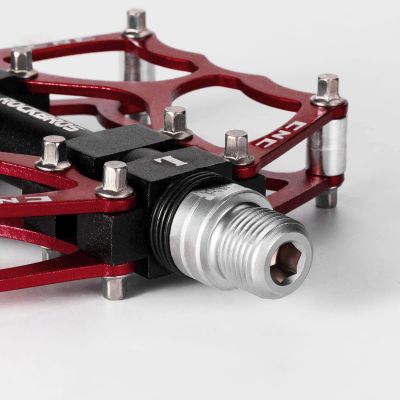 3. Rockbros JT201012LR 2010-12L Aluminum Platform Bicycle Pedals - Red