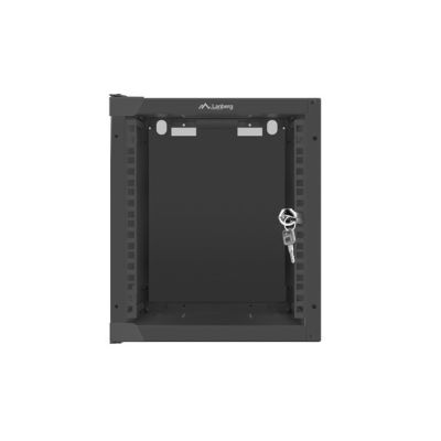 11. Lanberg WF10-2306-10B Single Section Cabinet (6U; 329mm / 280mm / 310mm; Wall Mounted; Glass; 10"; Black)