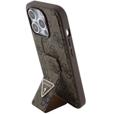 2. Guess Grip Stand 4G Triangle Strass case for iPhone 15 Pro - brown