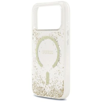 6. Guess Resin Bottom Glitter MagSafe Case for iPhone 17 Pro - Gold