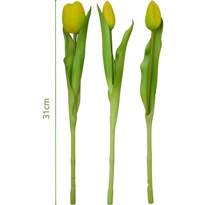 23. BOUQUET OF 7 YELLOW TULIPS 31 CM LIFE-LIKE SPRING DECORATION