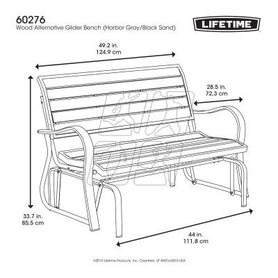 7. Lifetime 60276 rocking bench