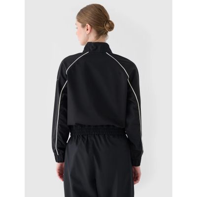 3. Women's cropped transition jacket with a stand-up collar 4F 4FRSS24TTJAF0886-20S
