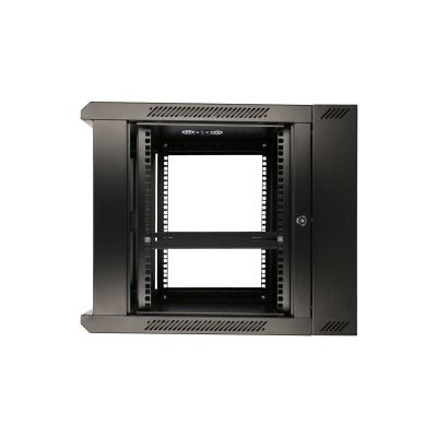 7. Extralink 6U 600x600 AZH Black wall-mounted rack cabinet, two-section