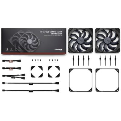 3. NOCTUA 140 mm Fan NF-A14x25 G2 PWM Sx2 PP chromax black