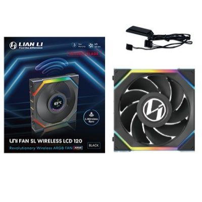 4. Lian Li UNI FAN SL Wireless LCD 120 Reverse Blade Computer Case Fan 12 cm Black 1 pc.