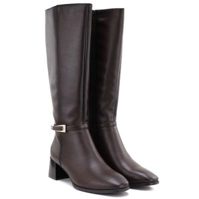 8. Women's brown leather high-heeled boots Sergio Leone KZ-31-S