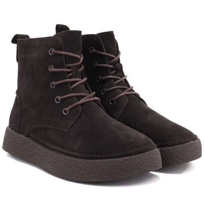 6. Women's leather ankle boots in chocolate suede Sergio Leone BT-30