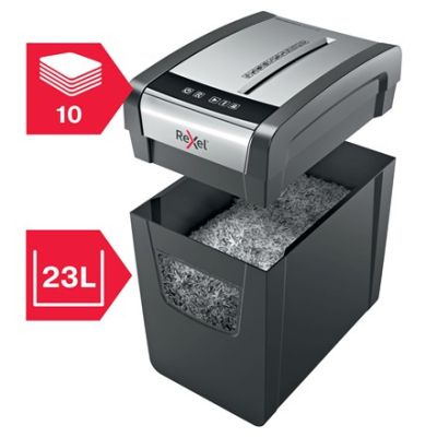 6. Rexel Momentum X410-SL Slimline Shredder, 10 sheets, 23 l bin