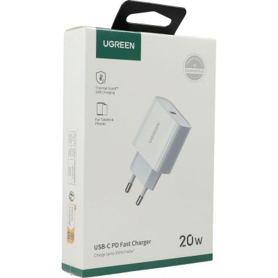 8. Ugreen USB Power Delivery 3.0 Quick Charge 4.0+ 20W 3A Wall Charger (White)