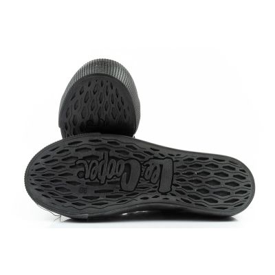 18. Lee Cooper women's sports shoes fabric platform sneakers black