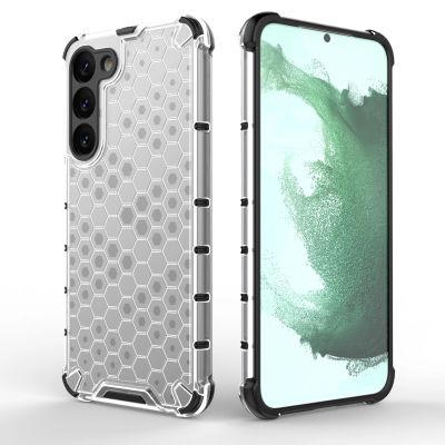18. Honeycomb case for Samsung Galaxy S23+ armored hybrid cover transparent