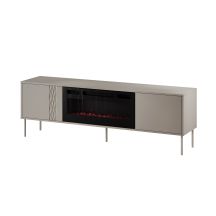 EF TV cabinet + black TRESSE fireplace 180x40x54.5 cashmere matt