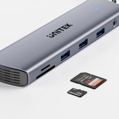 13. UNITEK D1113BGY01 Hubs and Concentrators 2 x USB 3.2 Gen 2 (3.1 Gen 2) Type-C 1000 Mbit/s Gray