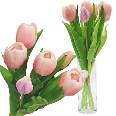 BOUQUET OF 7 PINK TULIPS 31 CM LIFE-LIKE SPRING DECORATION