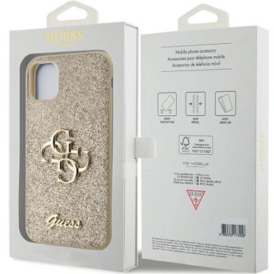 8. Guess GUHCN61HG4SGD case for iPhone 11 / Xr - gold Glitter Script Big 4G