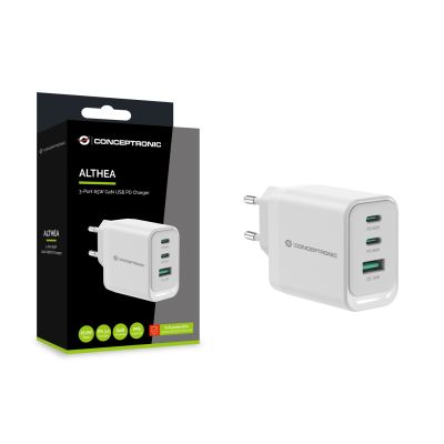 5. Conceptronic ALTHEA21W65 Mobile Device Charger Universal White AC Fast Charging Internal