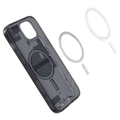 7. Spigen Ultra Hybrid Mag Case with MagSafe for iPhone 15 Plus - Dark Gray (Zero One Pattern)