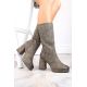 8. Jezzi W JEZ416B khaki insulated ankle boots with elastic band