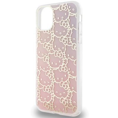 6. Hello Kitty IML Gradient Electrop Crowded Kitty Head Case for iPhone 11 / Xr - Pink