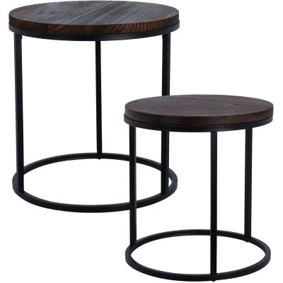 2. 2-IN-1 COFFEE TABLE SET, WOODEN TABLETOP 38/43CM