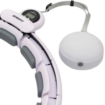 20. HULA HOP WITH MASSAGER, WEIGHT AND COUNTER, WHITE AND GREY ENERO FIT