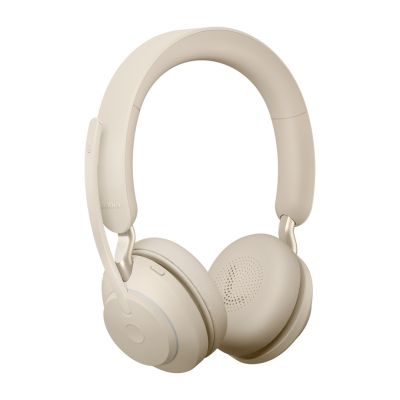 2. Jabra Evolve2 65 UC Stereo Link380c Wireless Over-Ear Headphones, Beige
