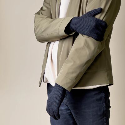 6. Braided telephone gloves with cut-outs for fingers - black