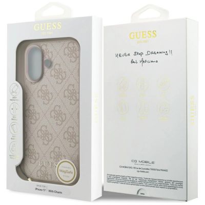 7. Guess 4G Charms Collection MagSafe Case for iPhone 17 - Pink