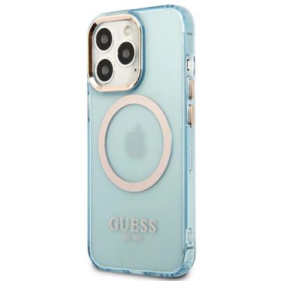 2. Guess Gold Outline Translucent MagSafe case for iPhone 13 Pro / iPhone 13 - blue
