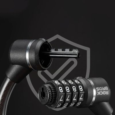 4. Rockbros 87639-4 bicycle lock with code and steel cable - black