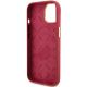 7. Guess Silicone Script Metal Logo & Frame case for iPhone 15 - red