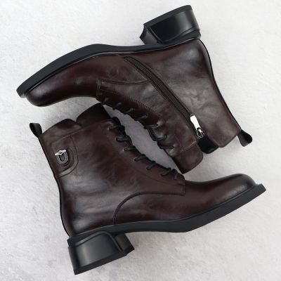 4. Brown leather women’s worker boots Filippo DBT7369