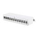 Modular desktop patch panel 12x keystone, shielded, gray, cable guide, labeling fields