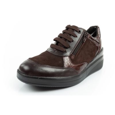 3. Scholl Emma Laces Women's Sports Shoes Leather Brown Platform