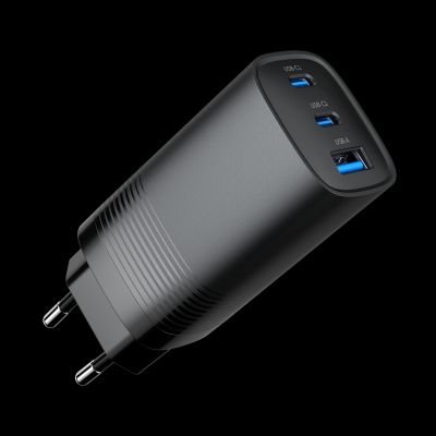 3. GEMBIRD FAST USB CHARGER POWER DELIVERY USB TYPE C, 3X USB, 65W, GAN BLACK