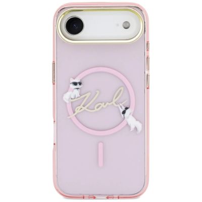 3. Karl Lagerfeld IML Choupettes Karl Script Logo MagSafe iPhone Air Case - Pink