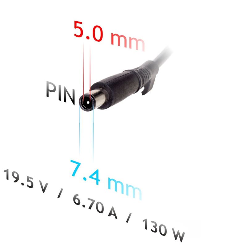 3. Akyga AK-ND-57 AC adapter for DELL notebooks (19.5 V; 6.75 A; 130 W; 7.4 mm x 5 mm)