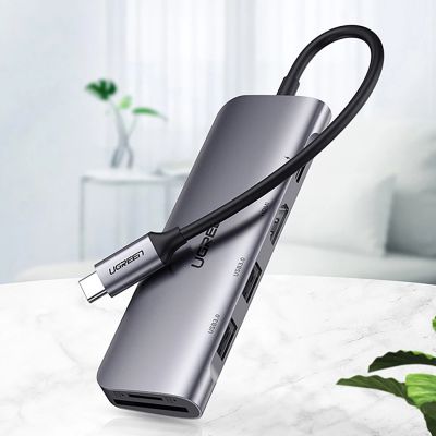 2. Ugreen CM195 ​​6in1 adapter USB-C - HDMI / 2x USB-A 3.0 / USB-C PD / SD / TF reader - gray